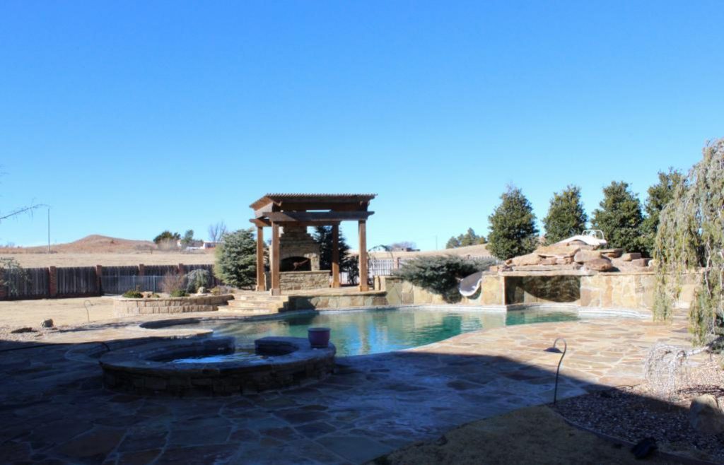 Outdoor Entertainment Area and Pool at Luxury Home